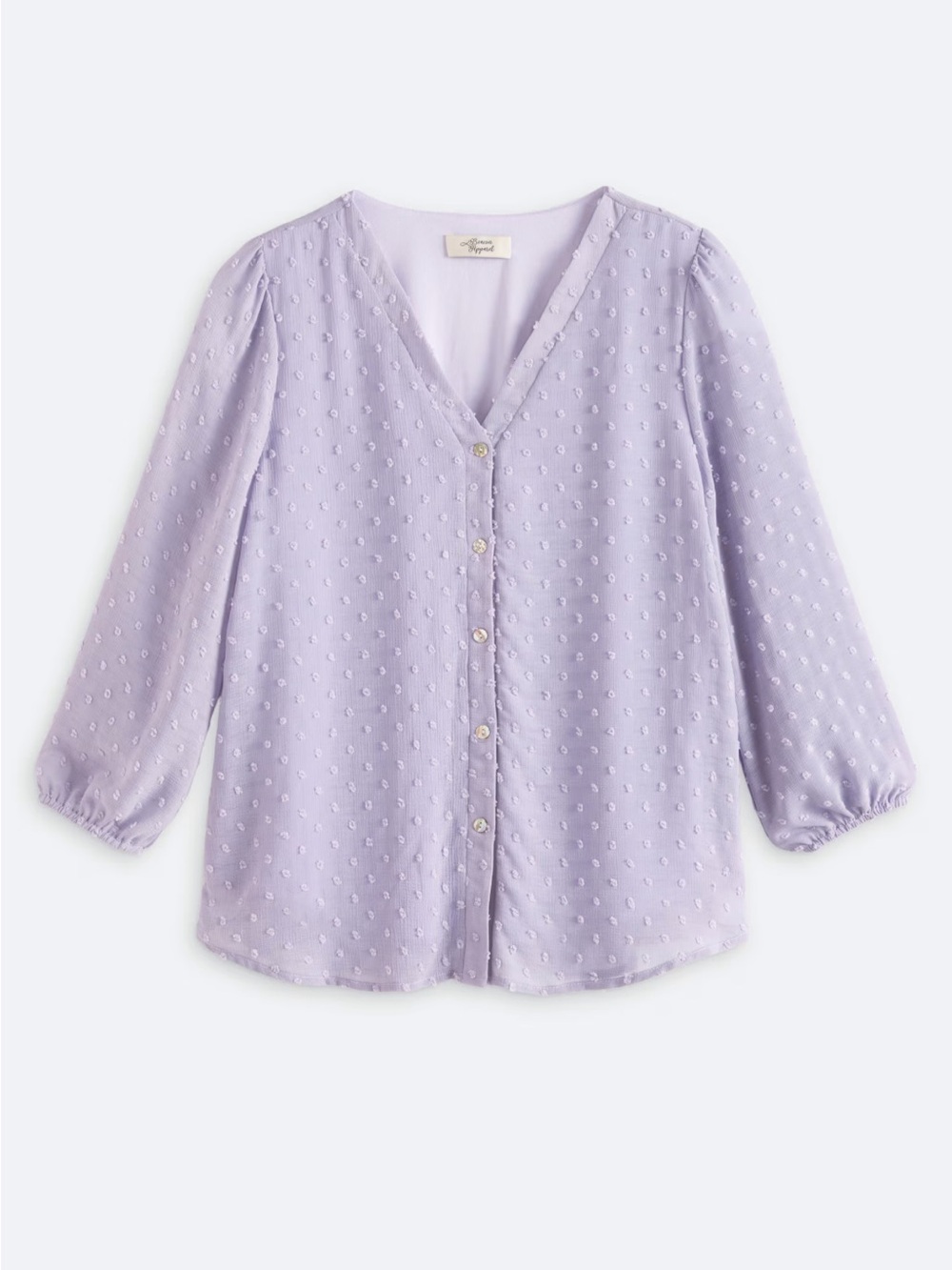 Brixon Ivy Lavender Swiss Dot Blouse | Stitch Fix | Size M | 3/4 Sleeve NWT